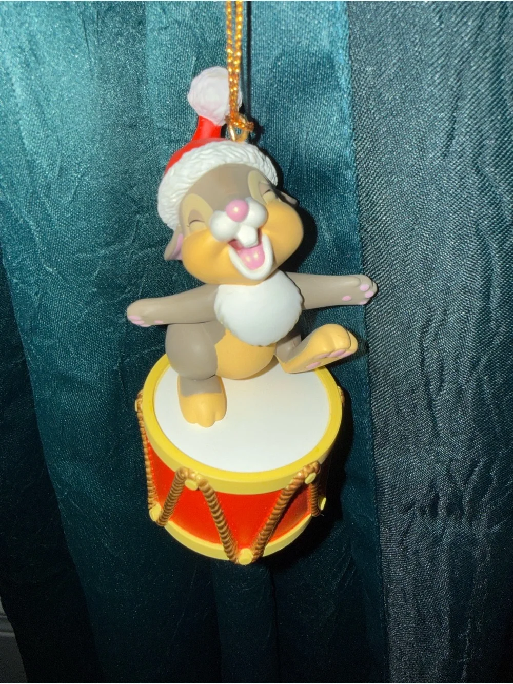 Disney Gray, Brown & Red Thumper on Festive Drum Ornament